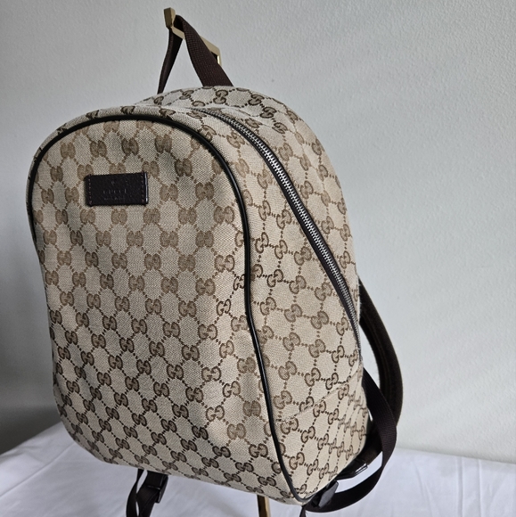 Gucci Beige and Brown GG Canvas Backpack main image 10